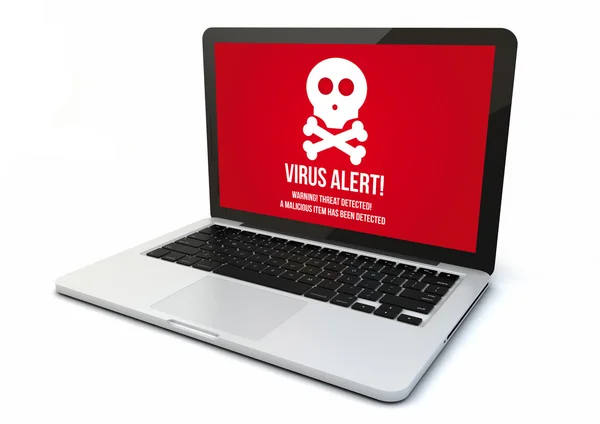 Laptop with virus — Stock Photo, Image