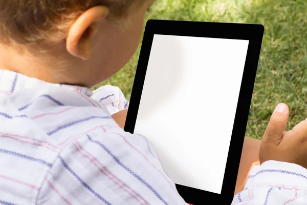 Boy with tablet — Stock Photo, Image