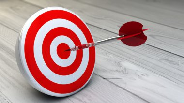 kırmızı bir hedef ortasına dart