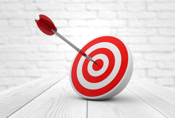 dart in the center of a red target