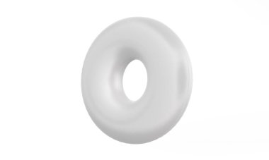 Beyaz yuvarlak çörek yastığı izole edilmiş 3D model arkaplan.