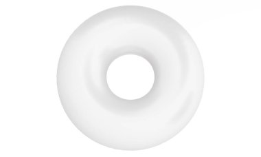 Beyaz çörek yastık üstü görünümü izole edilmiş 3B görüntüleme arkaplanı.