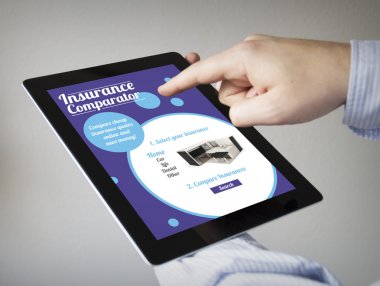 dokunmatik tablet ile el