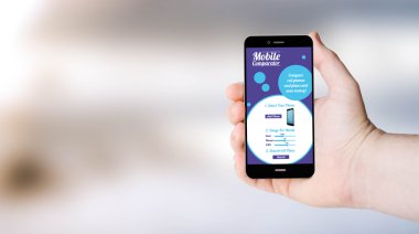 Smartphone uygulama ile tutan adam