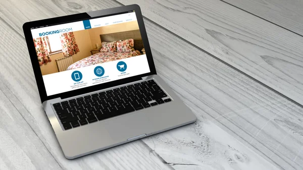 Prenotazione sito web sul computer portatile — Foto Stock
