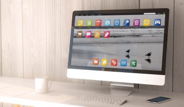 bilgisayar ve smartphone ile çalışma alanı