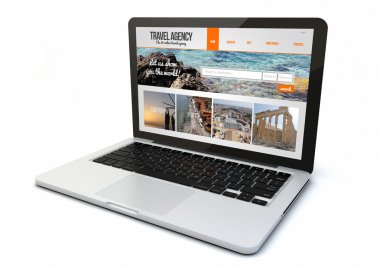 dizüstü bilgisayar ile seyahat acentası Web sitesi