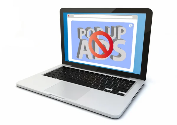 Blocco annunci laptop — Foto Stock