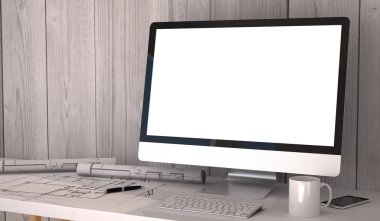 architecture studio with computer