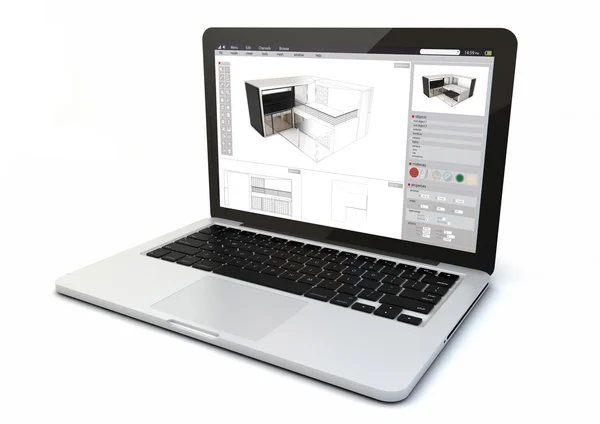 Laptop architecture software — Stock fotografie