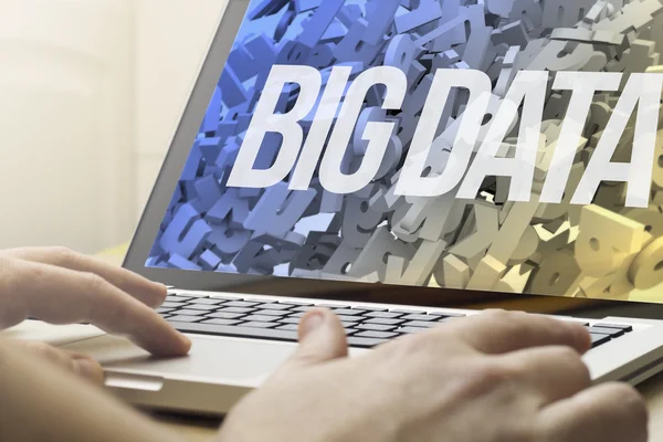 Laptop with big data on screen — Stock Photo, Image