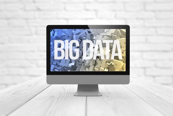 Computer with big data on screen — Stock Photo, Image