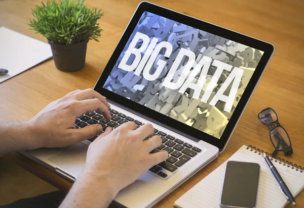 Laptop with big data on screen — Stock Photo, Image