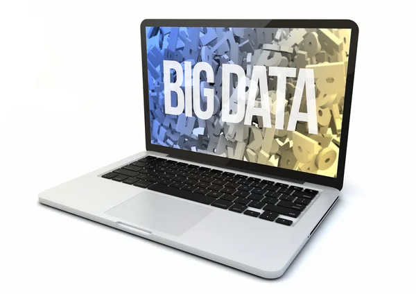 Laptop com big data na tela — Fotografia de Stock