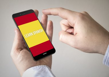  dokunmatik ekran smartphone ile ekranda İspanyolca öğrenmek