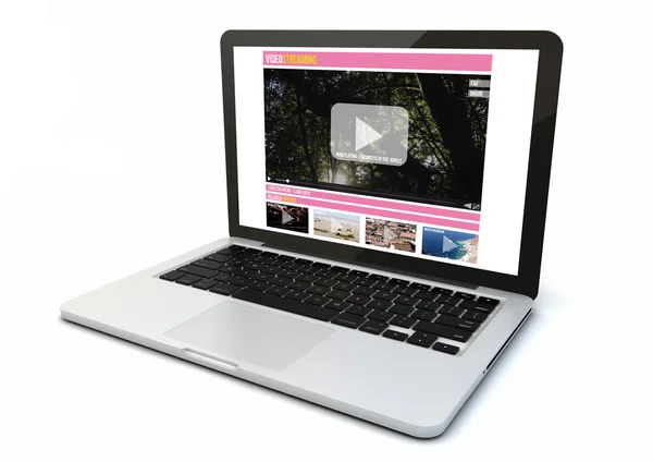 Laptop video streaming — 스톡 사진