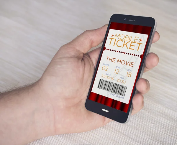 Mobile cinema tickets — Stockfoto