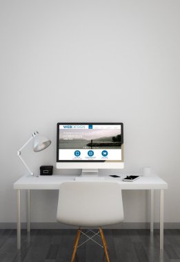 clean workspace with web design website