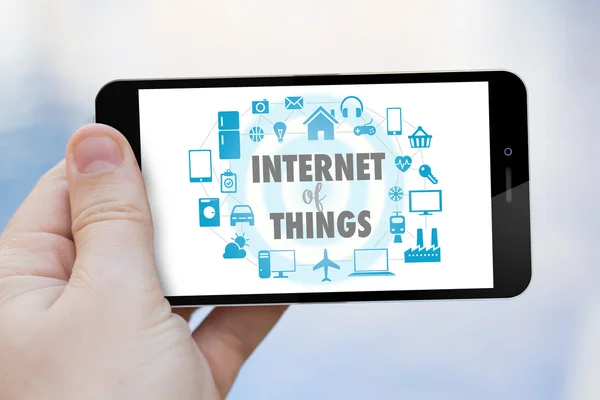 Internet of thing on cell phone — 스톡 사진