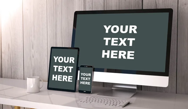 Пристрої, які реагують на робочий простір вашого тексту тут — стокове фото