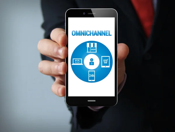Omnichannel graphic on the screen — 图库照片