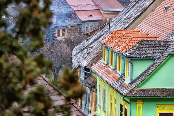 Sighisoara gamla stadsbyggnader — Stockfoto