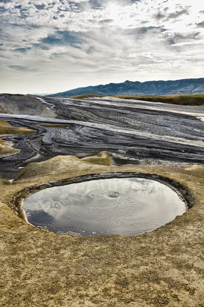 Mud volcano crater — Stock Photo, Image