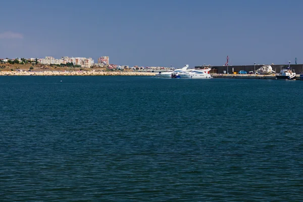 Constanta Tomis harbor at Black Sea Royalty Free Stock Images