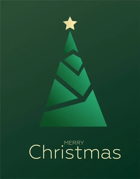 Feliz Navidad Feliz Año Nuevo Árbol Navidad Estilo Triángulo Poli — Vector de stock