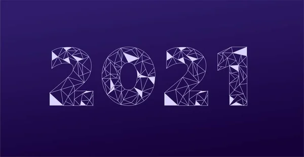 Feliz Ano Novo 2021 Design Banner 2021 Cartaz Feliz Ano — Vetor de Stock