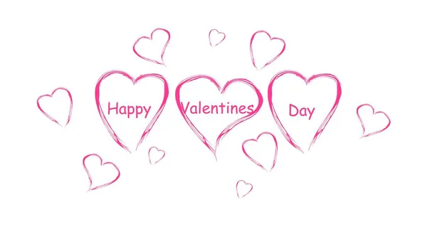 Сердца Валентина День Святого Валентина Красный Шаблон Сердца Дизайна Поздравительной — стоковый вектор