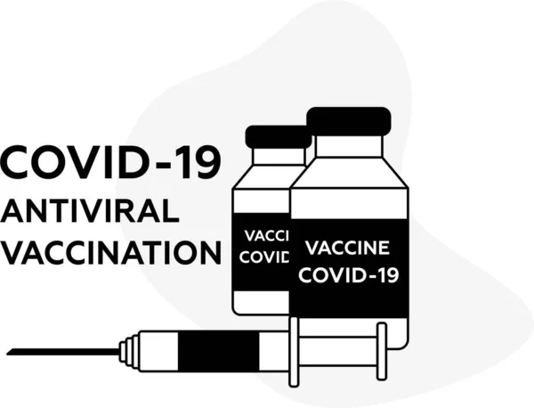 바이러스 Covid 컨셉트 주사기가 병이요 삽화와 컨셉트 아이콘 — 스톡 벡터