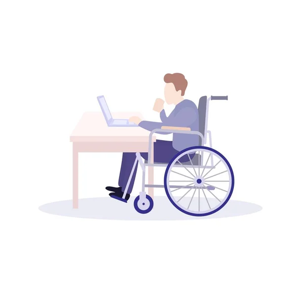 Adaptation Sociale Des Personnes Handicapées Concept Inclusion Sociale Homme Fauteuil — Image vectorielle