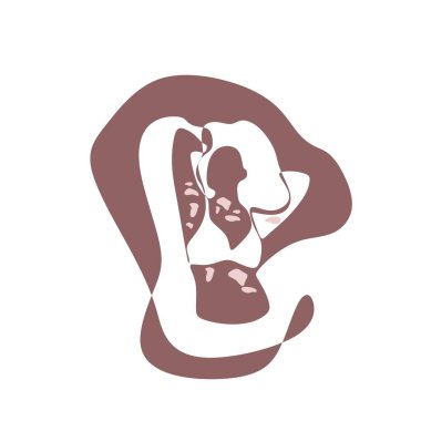 Vitiligo 'su olan genç bir kızın silueti. Soyut illüstrasyon. Vücut pozitif konsept