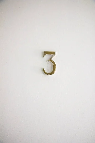 White Wall Number Three Building — Stock Photo, Image