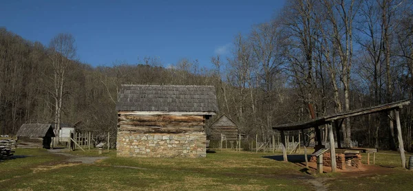 Historiska Oconaluftee Mountain Farm Smoky Mountains — Stockfoto