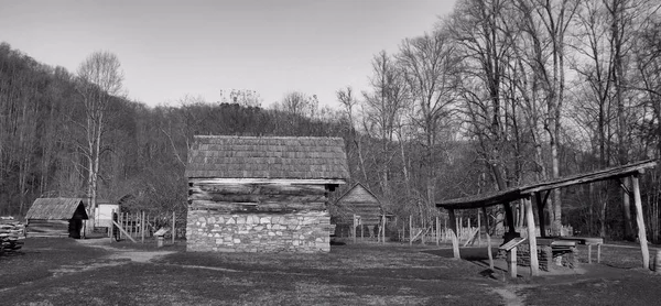 Historiska Oconaluftee Mountain Farm Smoky Mountains — Stockfoto