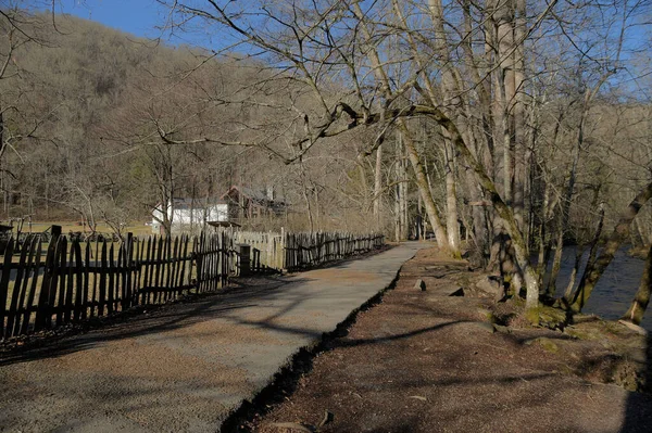 Historiska Oconaluftee Mountain Farm Smoky Mountains — Stockfoto