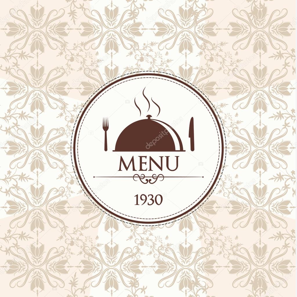Decorative restaurant menu cover