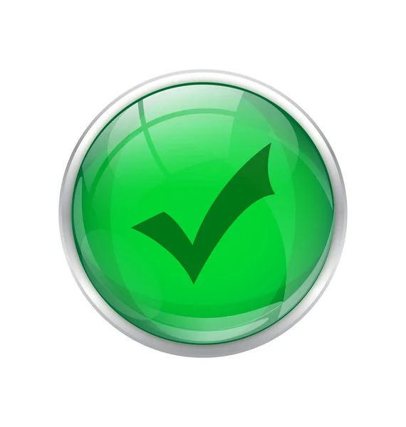 Green okay button — Stock Vector