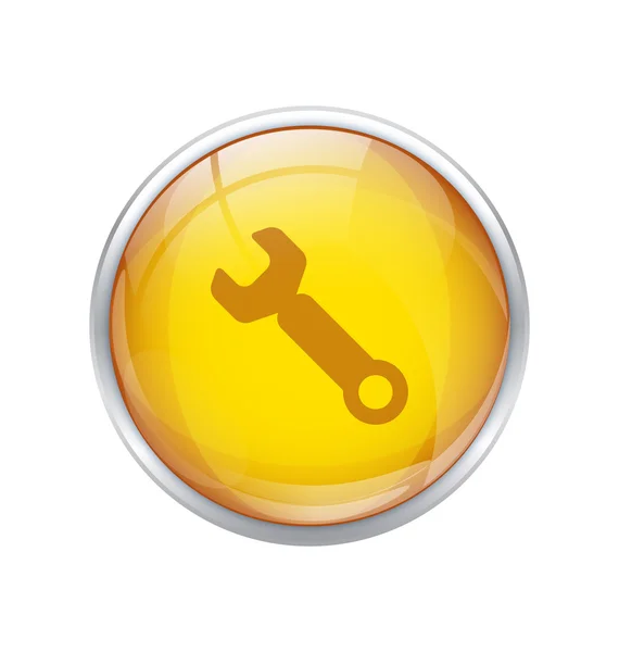 Yellow repair button — Stock Vector