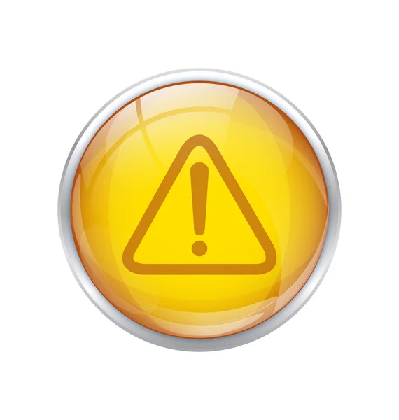 Yellow warning button — Stock Vector