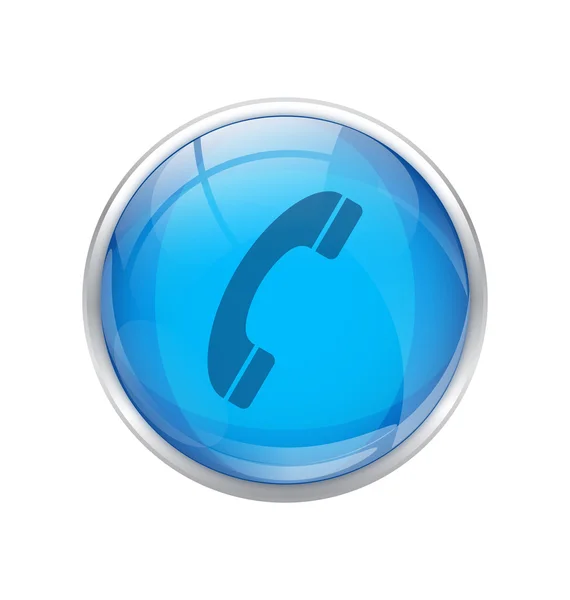 蓝色电话图标 — 图库矢量图片#