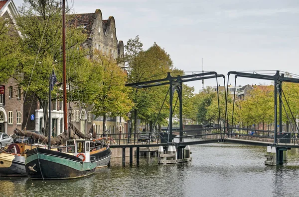 Schiedam Nizozemsko Září 2020 Historický Padací Most Plachetnice Oceli Poblíž — Stock fotografie