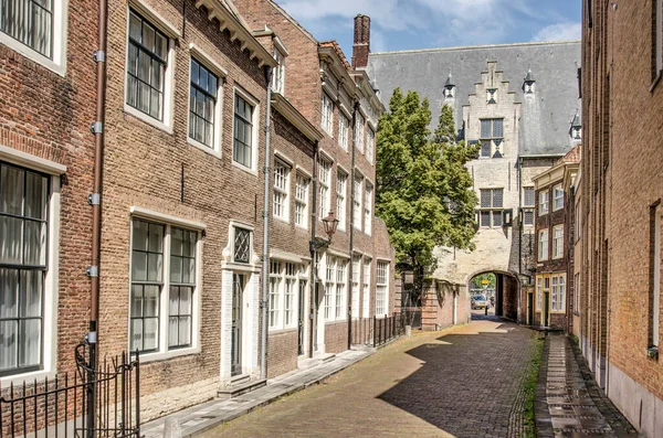 Middelburg Netherlands July 2021 Picturesque Street Brick Facades Old Town — Foto Stock