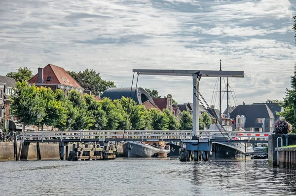 Zwolle Holandia Sierpnia 2021 Most Pelser Jest Tradycyjnym Mostem Zwodzonym — Zdjęcie stockowe