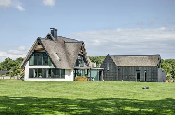 Heino Netherlands August 2021 Modern Villa Traditional Materials Stucco Wood — Stock Photo, Image