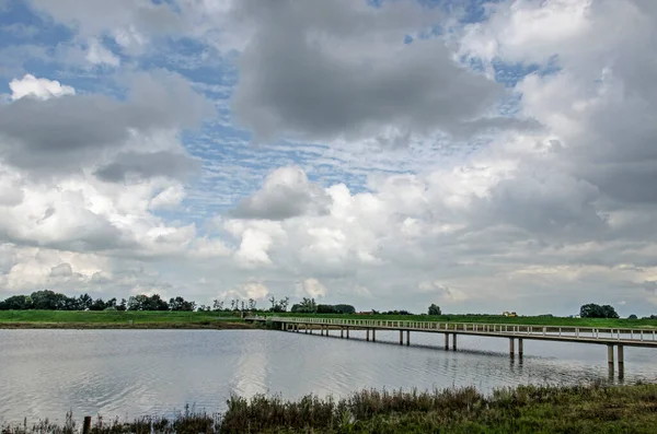 Brug Voor Voetgangers Fietsers Een Tweede Kanaal Van Ijssel Bij — Stockfoto