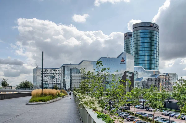 Utrecht Netherlands Spetember 2021 Glass Cascade Twin Towers Rabobank Headquarters — 스톡 사진