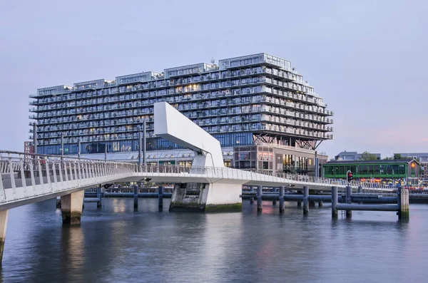 Rotterdam Nizozemsko Září 2021 Zrekonstruované Skladiště Fenix1 Pěší Most Hoerenloper — Stock fotografie